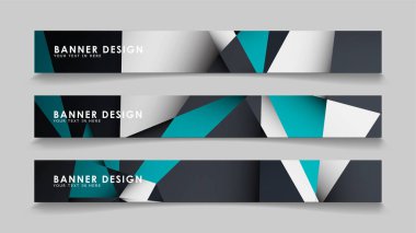 Geometrik arka planlar degrade yeşil siyah ve beyaz ile soyut vektör afiş