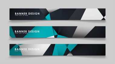 Geometrik arka planlar degrade yeşil siyah ve beyaz ile soyut vektör afiş