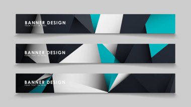 Geometrik arka planlar degrade yeşil siyah ve beyaz ile soyut vektör afiş