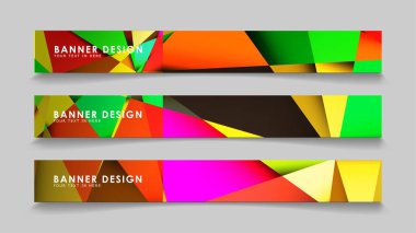 Renkli geometrik degrade arka planlara sahip soyut dikdörtgen vektör afişleri