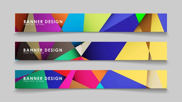 Abstract rectangular vector banners with colorful geometric gradient backgrounds — Stock Vector