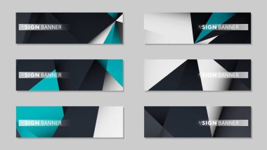 Geometrik arka planlar degrade yeşil siyah ve beyaz ile soyut vektör afiş