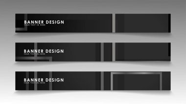 Siyah beyaz degradeli soyut geometrik ve dikdörtgen desenlerden oluşan afişler. Vektör illüstrasyon. Eps 10