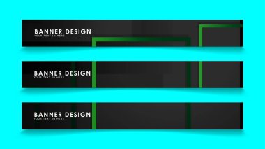 Yeşil degradeli soyut geometrik ve dikdörtgen desenli afişler. Vektör İllüstrasyon. Eps 10