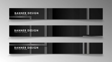 Siyah beyaz degradeli soyut geometrik ve dikdörtgen desenlerden oluşan afişler. Vektör illüstrasyon. Eps 10