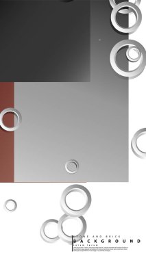 Halka soyut dikdörtgen arka plan damla gölge ile. Vektör illüstrasyon, tuğla ve taşların renkleri ile