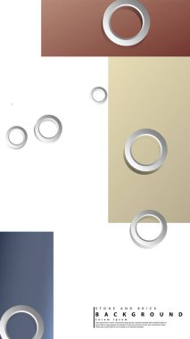 Halka soyut dikdörtgen arka plan damla gölge ile. Vektör illüstrasyon, tuğla ve taşların renkleri ile