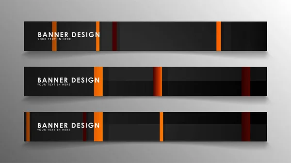 Bannières abstraites géométriques et rectangulaires avec dégradés orange — Image vectorielle