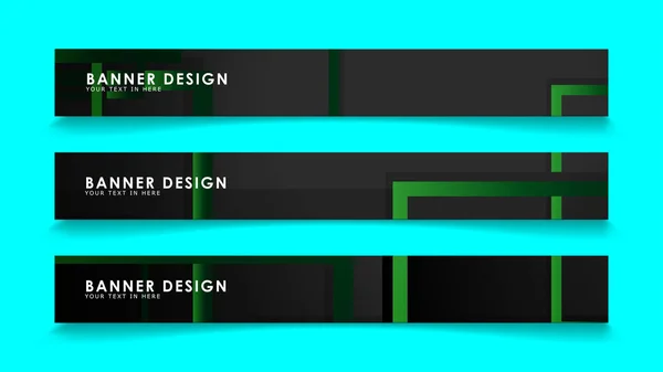 Banderas geométricas y rectangulares abstractas con gradientes verdes. Ilustración vectorial. Eps 10 — Archivo Imágenes Vectoriales