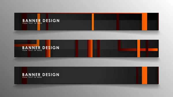 Абстрактні геометричні та прямокутні банери візерунків з помаранчевими градієнтами — стоковий вектор