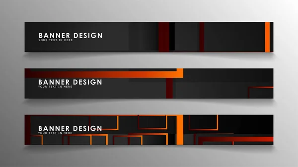 Banderas geométricas y rectangulares abstractas con gradientes naranjas — Archivo Imágenes Vectoriales