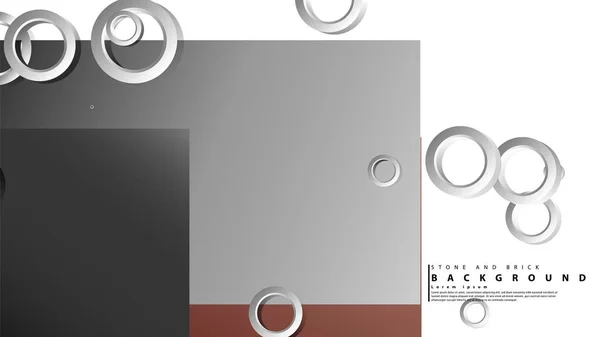 Δακτύλιος αφηρημένο ορθογώνιο φόντο με την πτώση σκιά. Απεικόνιση διανύσματος, με τα χρώματα των τούβλων και των λίθων — Διανυσματικό Αρχείο