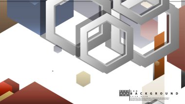 Modern geometrik soyut vektör şablonları taş ve tuğla renk kompozisyonları. Vektör çizimi