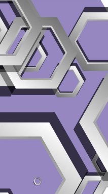 Altıgen soğuk renk kompozisyonu ile soyut geometrik arka plan. Vektör çizimi