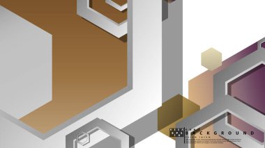 Modern geometrik soyut vektör şablonları taş ve tuğla renk kompozisyonları. Vektör çizimi