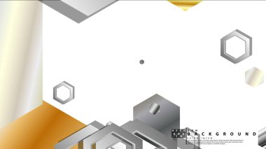 Altıgen metal renk kompozisyonu ile soyut geometrik arka plan. Vektör çizimi