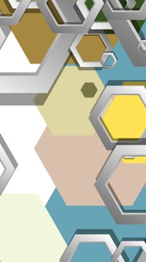 Altıgen, orta çağ renk kompozisyonu ile soyut geometrik arka plan. Vektör çizimi