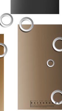 Halka soyut dikdörtgen arka plan damla gölge ile. Vektör illüstrasyon, tuğla ve taşların renkleri ile