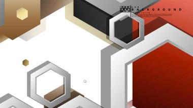 Modern geometrik soyut vektör şablonları taş ve tuğla renk kompozisyonları. Vektör çizimi