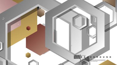 Modern geometrik soyut vektör şablonları taş ve tuğla renk kompozisyonları. Vektör çizimi