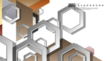 Modern geometrik soyut vektör şablonları taş ve tuğla renk kompozisyonları. Vektör çizimi