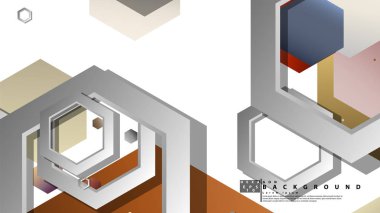 Modern geometrik soyut vektör şablonları taş ve tuğla renk kompozisyonları. Vektör çizimi