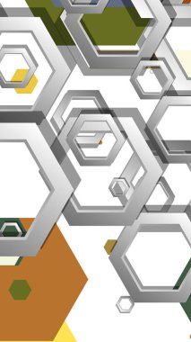 Altıgen, orta çağ renk kompozisyonu ile soyut geometrik arka plan. Vektör çizimi