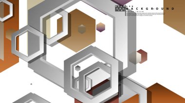 Modern geometrik soyut vektör şablonları taş ve tuğla renk kompozisyonları. Vektör çizimi