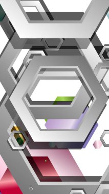 Altıgen mücevherler renk kompozisyonları ile soyut geometrik arka plan. Vektör çizimi