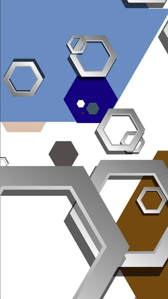 Fundo geométrico abstrato com composição de cor fria hexágono. Ilustração vetorial — Vetor de Stock