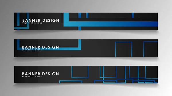 Banderas geométricas y rectangulares abstractas con gradientes azules. Ilustración vectorial. Eps 10 — Vector de stock