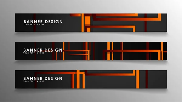Banderas geométricas y rectangulares abstractas con gradientes naranjas — Archivo Imágenes Vectoriales
