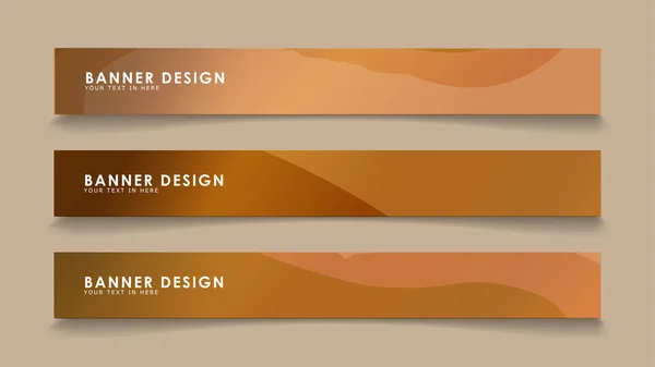 Design abstract banners with wave vectors and wood color gradients — Stock Vector