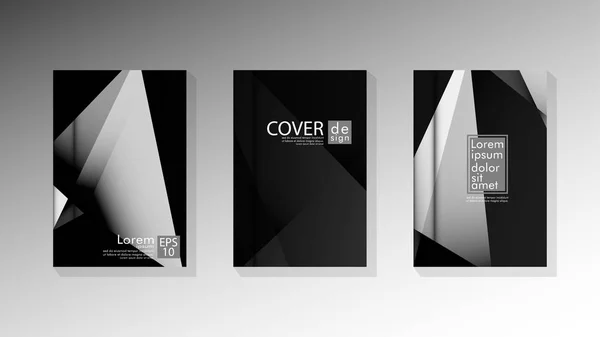 Set Cover design plakat med geometriske lagdelte trekanter – Stock-vektor