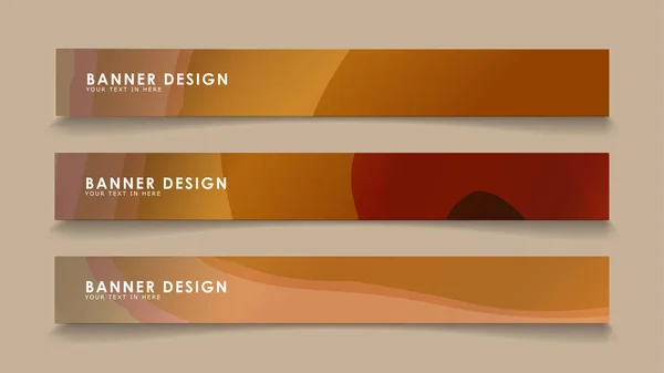 Design abstract banners with wave vectors and wood color gradients — Stock Vector