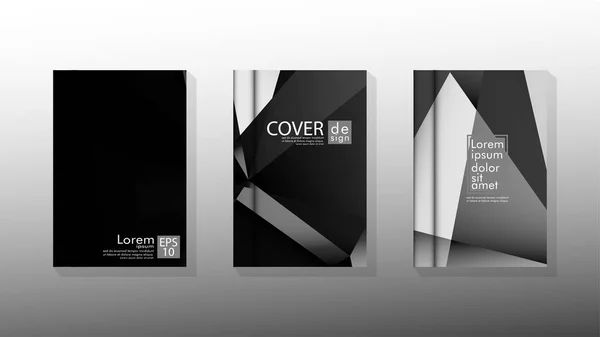 Set Cartaz de design de capa com triângulos geométricos em camadas —  Vetores de Stock