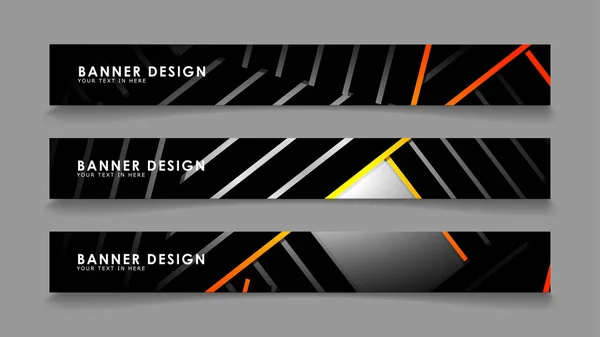 Design de banner abstrato com vetores de estilo de linha gradiente de cor — Vetor de Stock