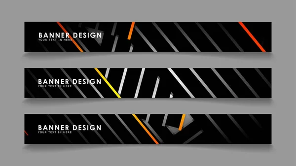 Design de banner abstrato com vetores de estilo de linha gradiente de cor — Vetor de Stock