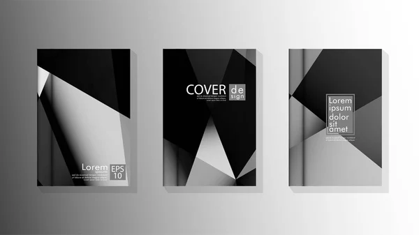 Set Cartaz de design de capa com triângulos geométricos em camadas — Vetor de Stock
