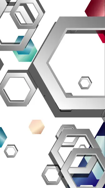 Абстрактный геометрический фон с шестиугольными драгоценностями цветовых композиций. Векторная иллюстрация — стоковый вектор