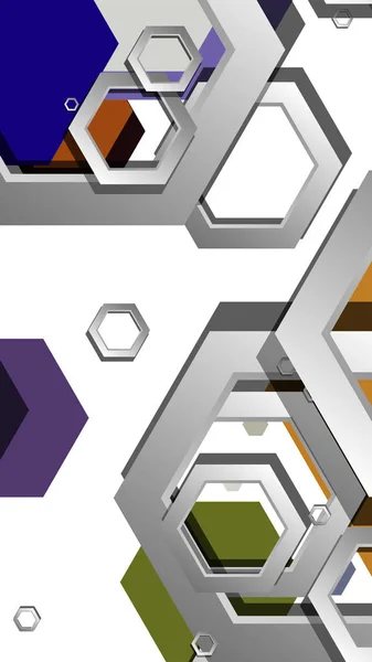 Abstrakter geometrischer Hintergrund mit hexagonaler kalter Farbkomposition. Vektorillustration — Stockvektor