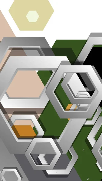 Fond géométrique abstrait avec hexagone, composition des couleurs du moyen âge. Illustration vectorielle — Image vectorielle