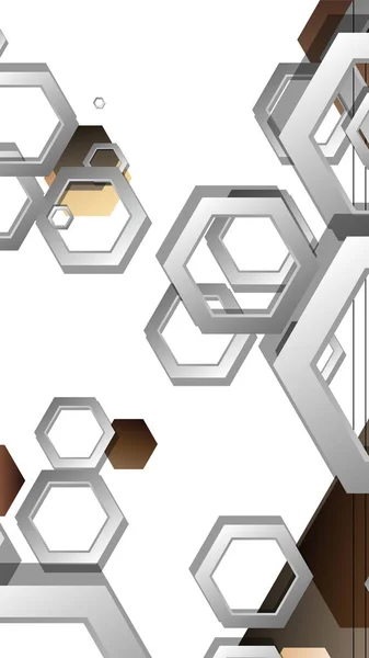 Fondo geométrico abstracto con composición hexagonal del color de la piel. Ilustración vectorial — Vector de stock