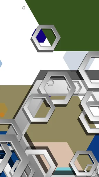 Abstrakter geometrischer Hintergrund mit hexagonaler kalter Farbkomposition. Vektorillustration — Stockvektor