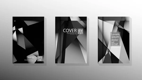 Set poster design couvercle avec des triangles géométriques stratifiés — Image vectorielle