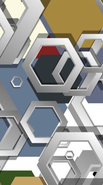 Altıgen, orta çağ renk kompozisyonu ile soyut geometrik arka plan. Vektör çizimi