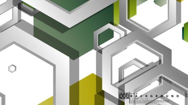 Altıgenler ile soyut geometrik arka plan, yaprak renk kompozisyonu. Vektör çizimi