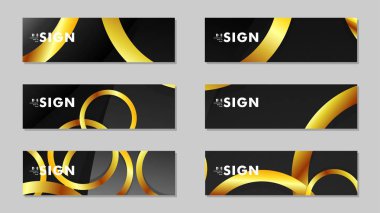 Lüks parlak altın daireler ile soyut metal vektör arka planlar ile Afiş