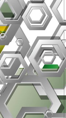 Altıgenler ile soyut geometrik arka plan, yaprak renk kompozisyonu. Vektör çizimi