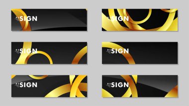 Lüks parlak altın daireler ile soyut metal vektör arka planlar ile Afiş